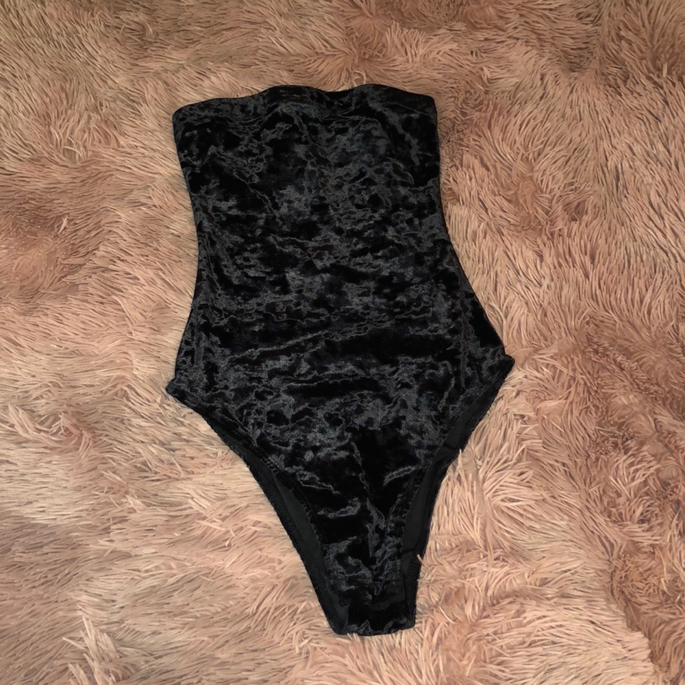 Velvet black bodysuit